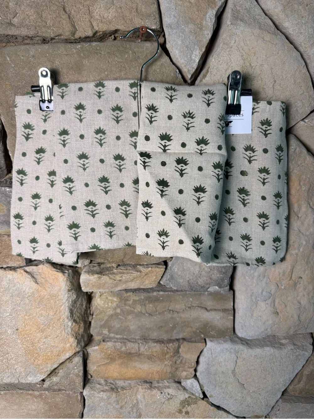 New🌟Terrain- Pari Olive Linen Napkins-Olive